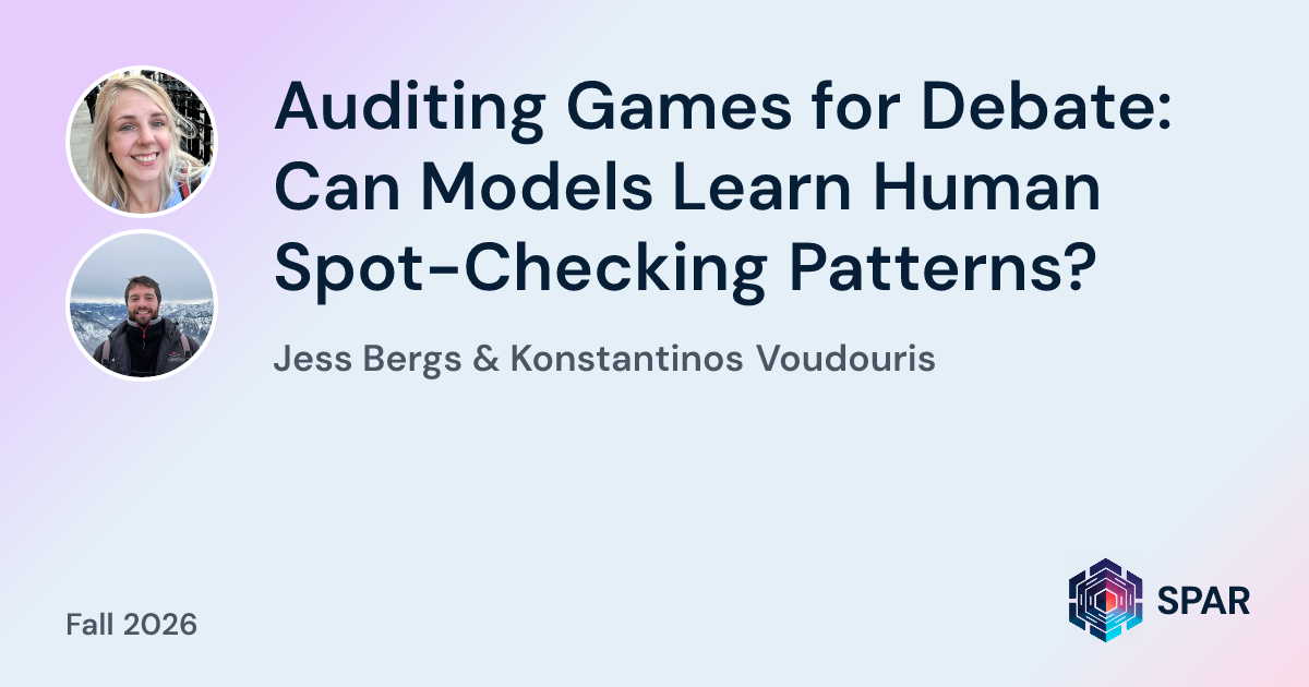 Auditing Games for Debate: Can Models Learn Human Spot-Checking Patterns?